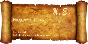 Megyeri Elek névjegykártya