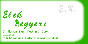 elek megyeri business card